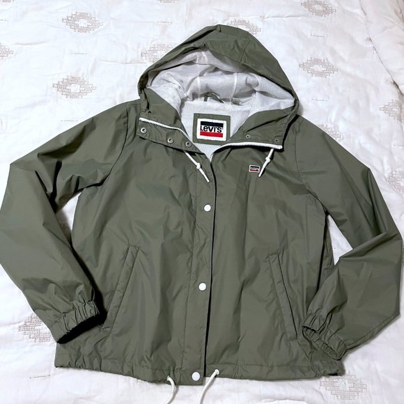 Levi's Retro Hooded Rain Jacket - women's large - Picture 2 of 9
